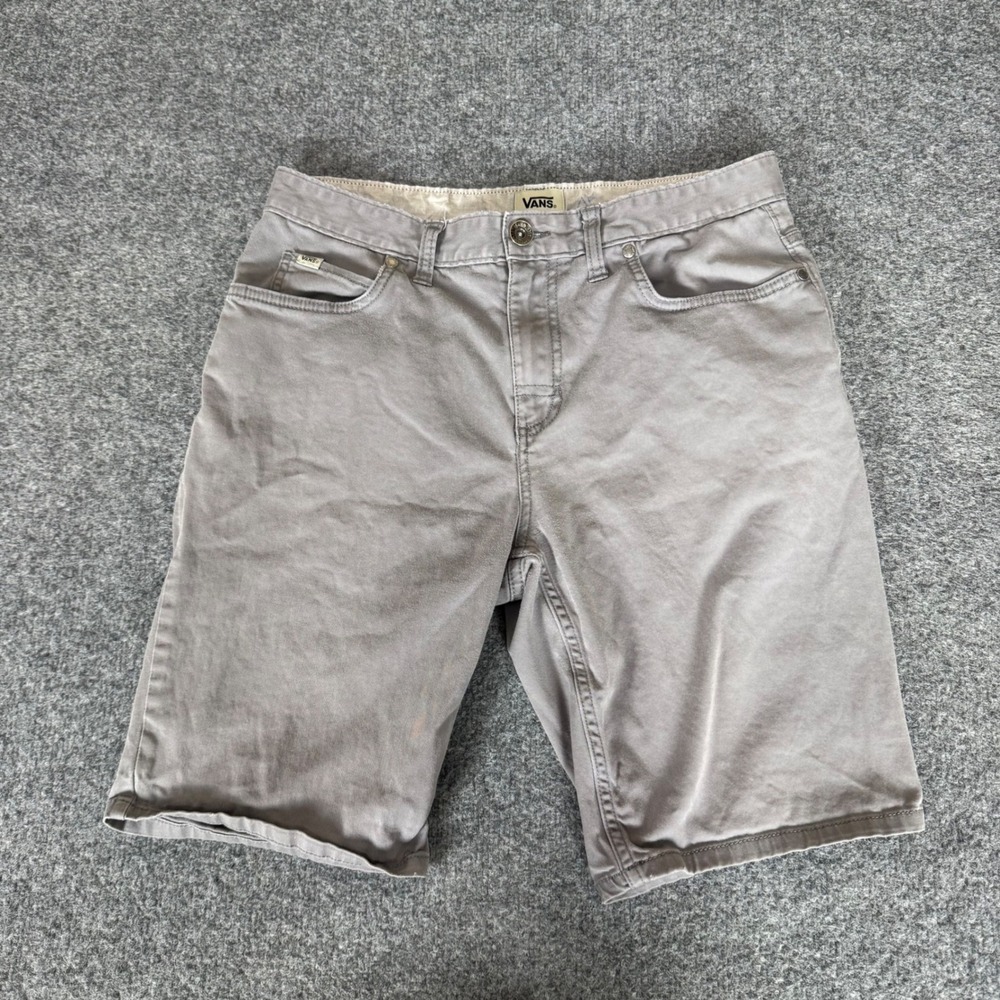 Vans Mens Size 30 Gray Chino Shorts Stretch 5-Pocket Skate Casual Streetwear